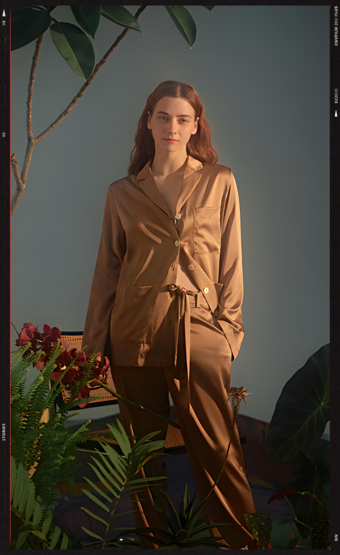 SILK HAZELNUT TROUSER