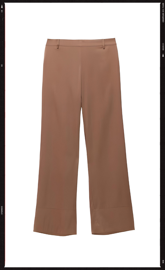 SILK HAZELNUT TROUSER