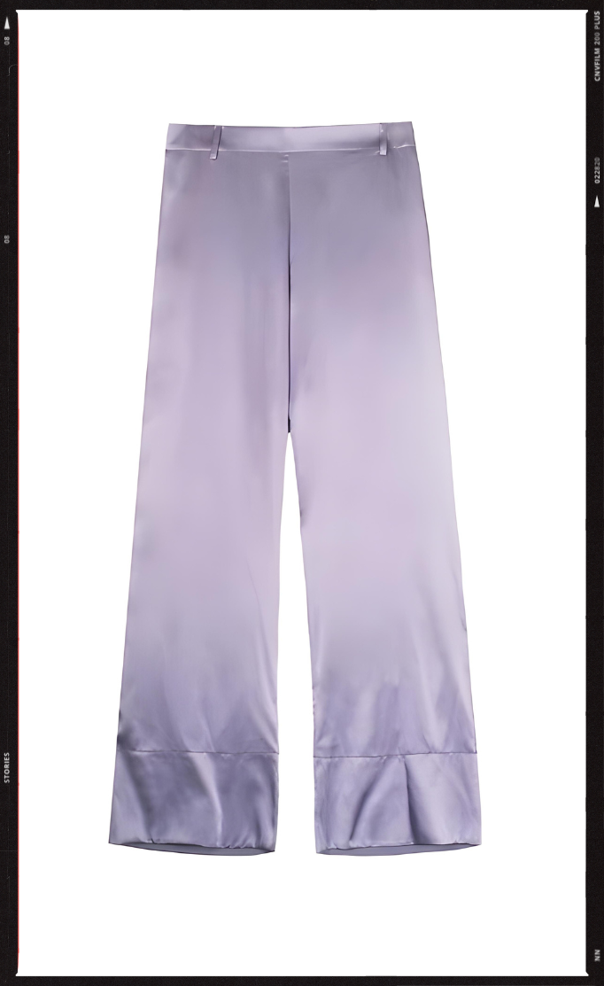 PANTALON EN SOIE LILAS 